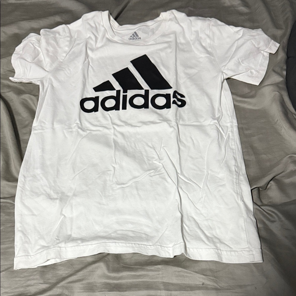 Adidas White Tee with Black Graphic